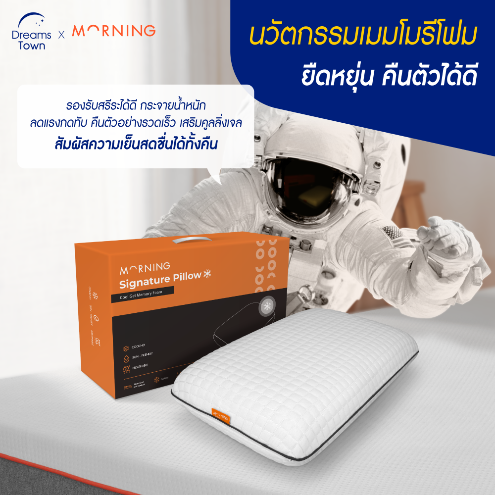หมอนเมมโมรี่โฟม Morning Sleep Signature Pillow_2